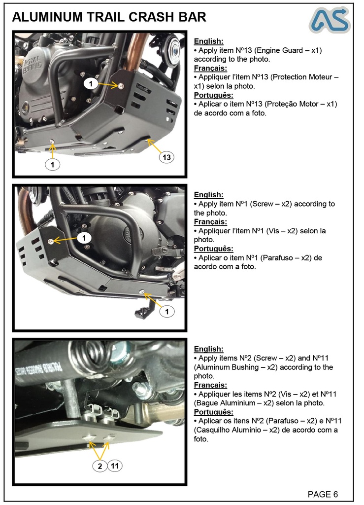 Adventure Spec RE Himalayan 450 Bashplate / low crash bars