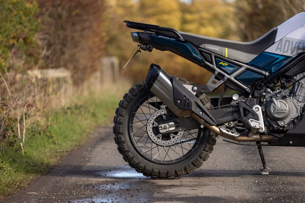 Adventure Spec CF Moto 450MT Rackless Luggage Bracket / Exhaust Hanger