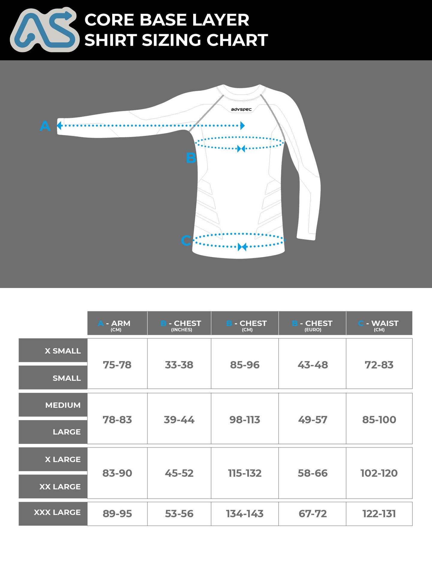 Adventure Spec | Clothing Sizing info