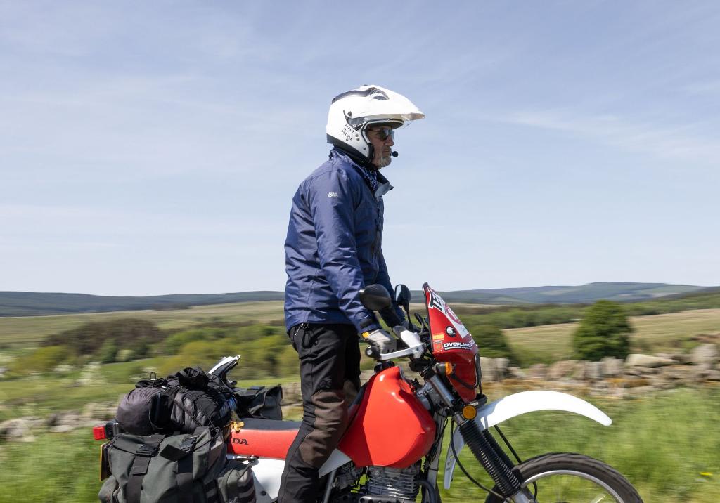 adventure spec aqua pac blue waterproof motorcycle motorbike jacket adv biker rider  long fit