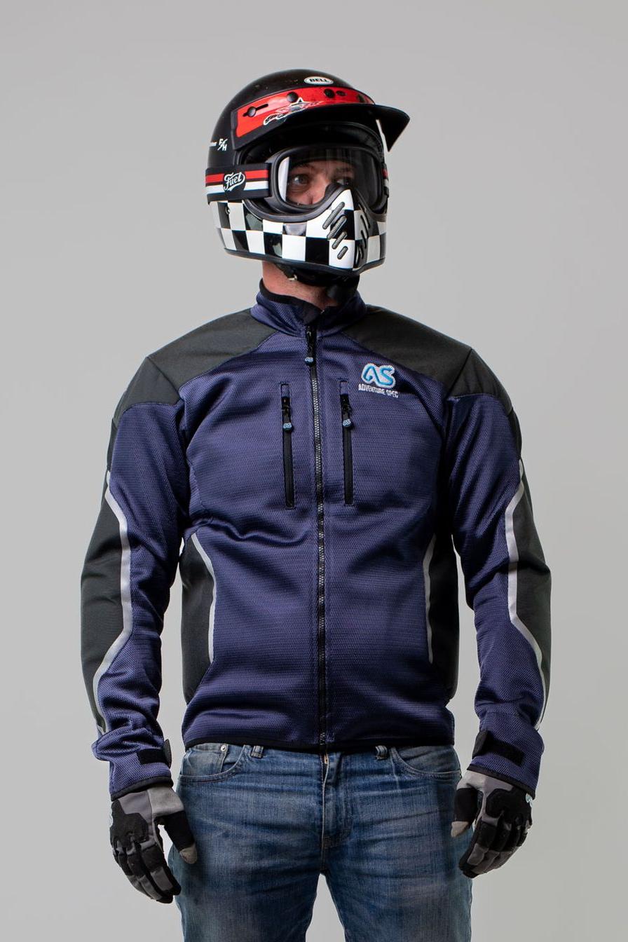 Mongolia Trail Jacket Blue adventure spec motorcycle jacket adv urban riding