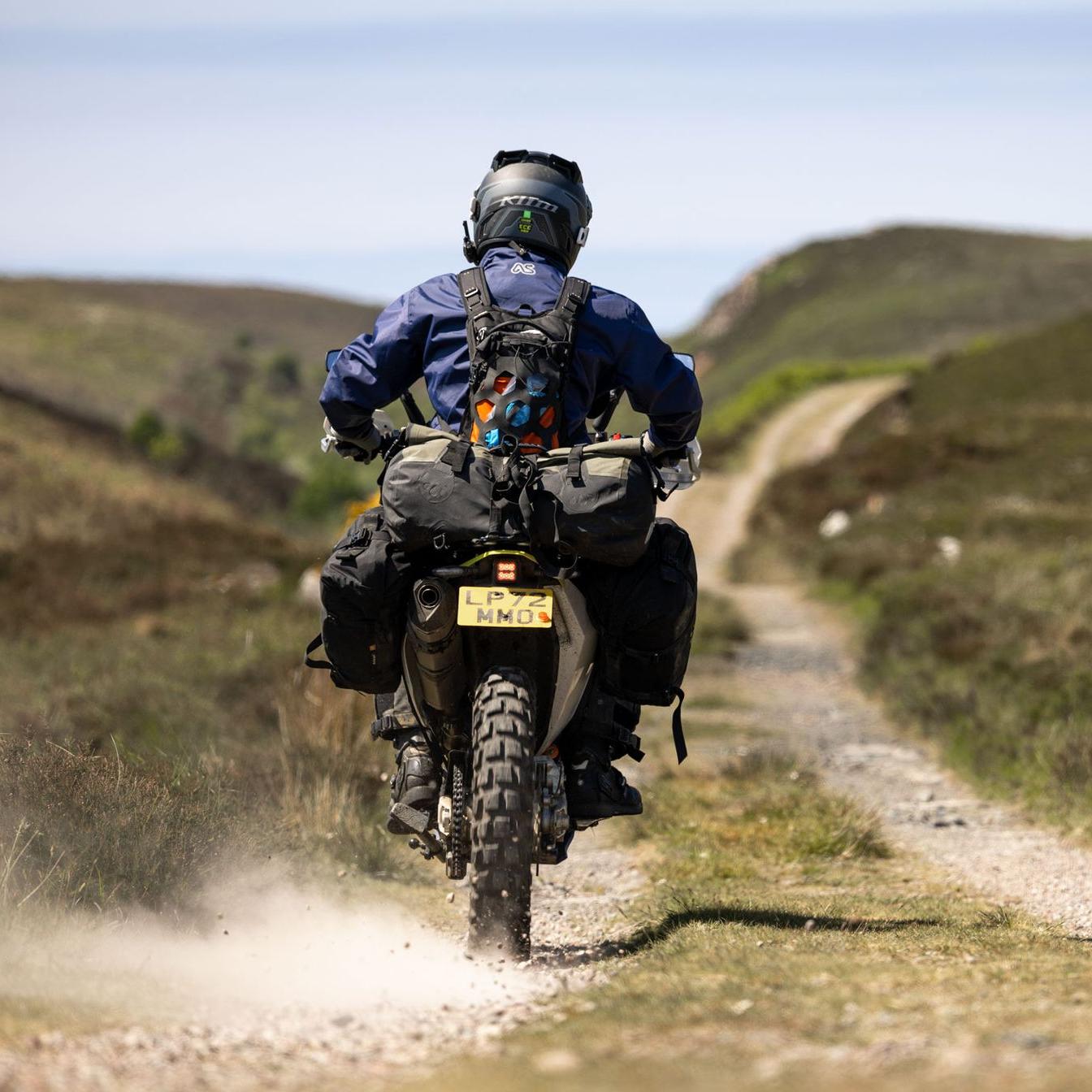 adventure spec aqua pac blue waterproof motorcycle motorbike jacket adv biker rider 