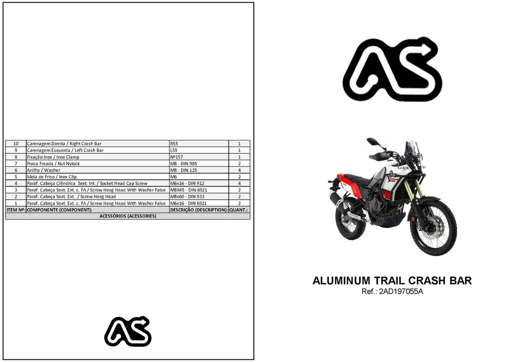 Adventure Spec Yamaha Tenere 700 Aluminium Crashbars Euro4+5