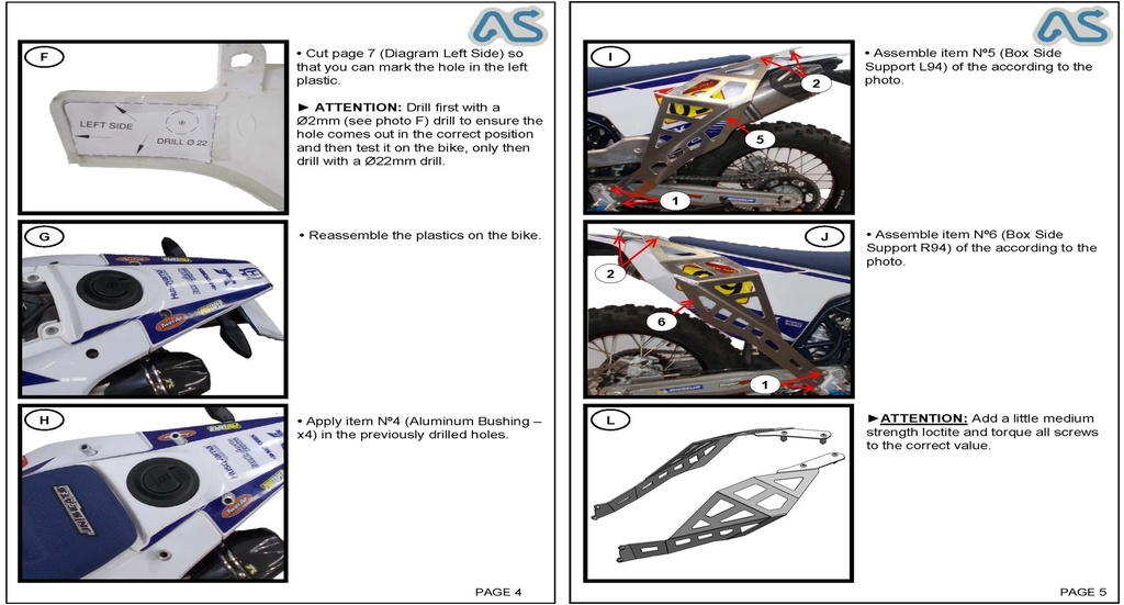 Adventure Spec Husqvarna 701 Enduro Side Luggage Rack