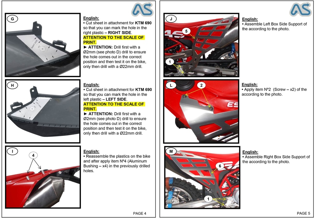 Adventure Spec GasGas ES 700 KTM 690 Side Luggage Rack