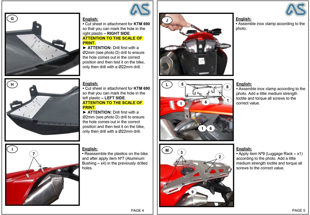 Adventure Spec GasGas 700 KTM 690 Rear Luggage Rack